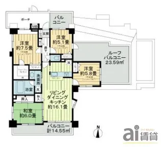 レクセルマンション川越大手町【5階】の間取り