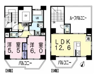 サンマルティーノ東麻布【9階】の間取り