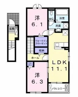 ライラックA【2階】の間取り