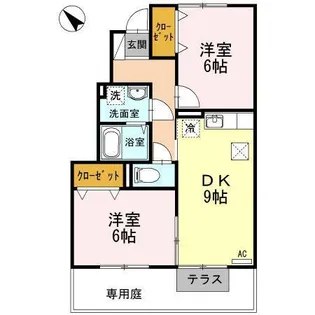 アクエリアス【1階】の間取り