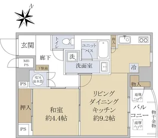 ローズハイツ日本橋浜町【4階】の間取り
