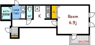 グランディール・Hatada【4階】の間取り