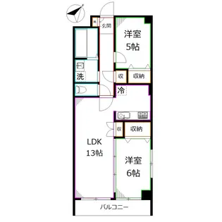 リベルタ国立【2階】の間取り