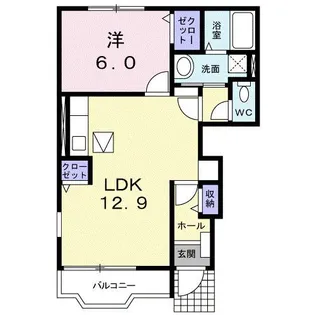 カーサ・ピアヌーラ【1階】の間取り