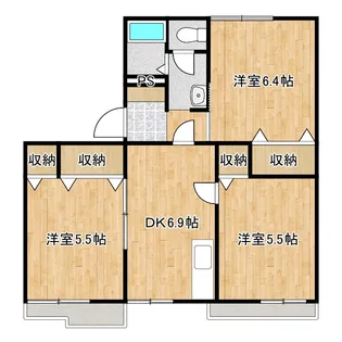 タウニィ高松B棟【2階】の間取り