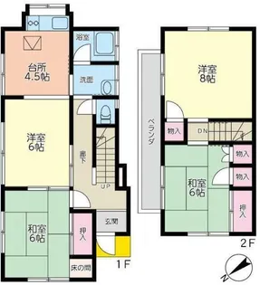 神奈川県横浜市戸塚区上矢部町【一戸建】の間取り