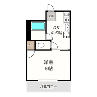 1DKの間取り画像