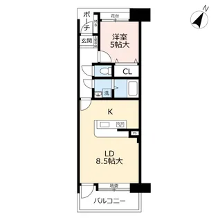 URアーベイン大手町【1階】の間取り