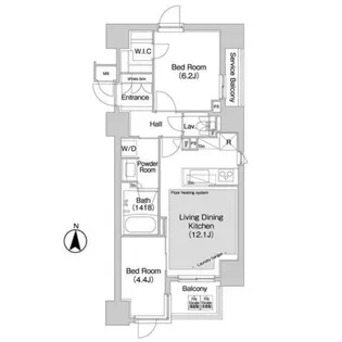 コンフォリア赤坂【4階】の間取り