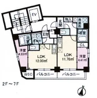 福岡県福岡市早良区城西1【マンション】の間取り