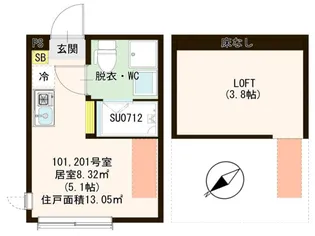 東京都江戸川区平井5【アパート】の間取り