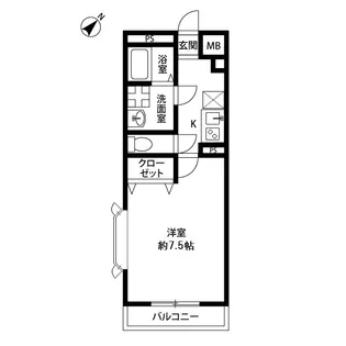 1Kの間取り画像