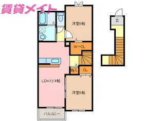 セレーノ・スパッツィオIIA【2階】の間取り