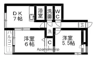 レナジア三郷【1階】の間取り