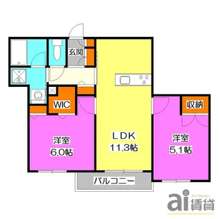 埼玉県所沢市上新井4【アパート】の間取り