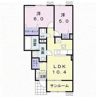 アミティエ 三本松 1号館【1階】の間取り