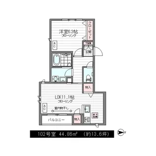 レジデンシア沼袋【1階】の間取り