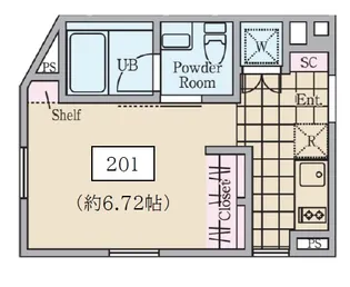 ReveResidence中野坂上II【2階】の間取り