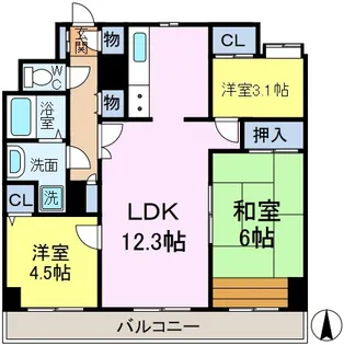 ドミールエムエス【3階】の間取り