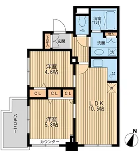 東京都世田谷区上野毛1【マンション】の間取り