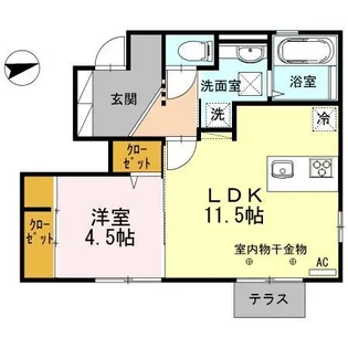 シャトー・ボンジュール【1階】の間取り