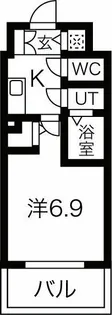 レジュールアッシュ難波MINAMI【7階】の間取り