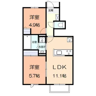 アミティエ湘南B【1階】の間取り
