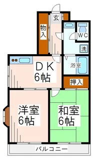 シーパレスタカノ【2階】の間取り