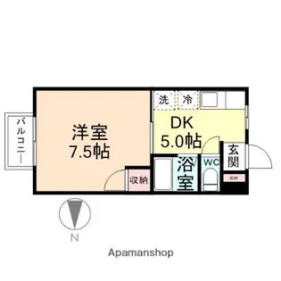 メゾンサンハイツ B棟【1階】の間取り