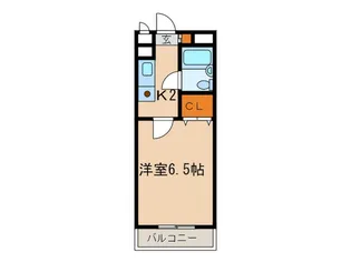 RK西新【8階】の間取り