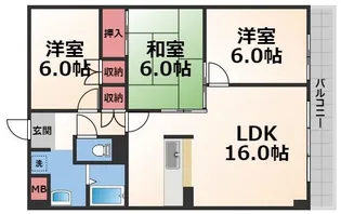 グランドール杉ノ木【5階】の間取り
