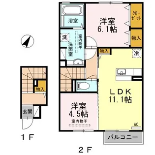 コマース グローリーII【2階】の間取り
