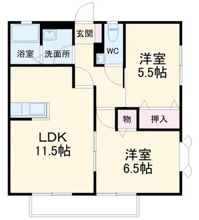 サンパール新島【1階】の間取り
