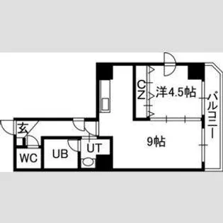 ノースアージュ中島公園【4階】の間取り