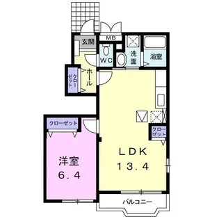ベルグランA【1階】の間取り