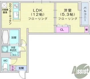 パセオプラシード連坊【2階】の間取り