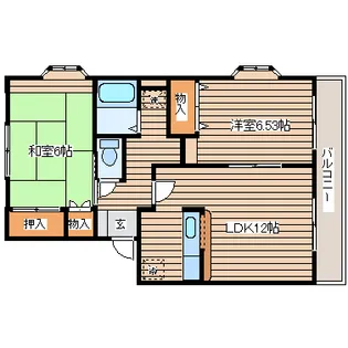 レジュウィールE【2階】の間取り