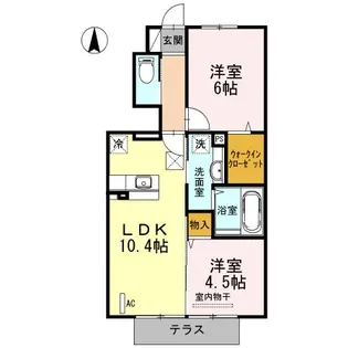 フローラIII番館【1階】の間取り