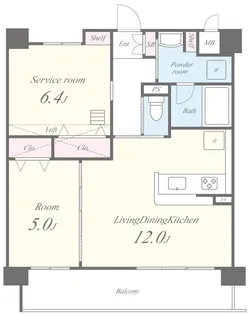 リバーサイド大津屋【4階】の間取り