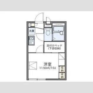 レオパレスハピネス【2階】の間取り