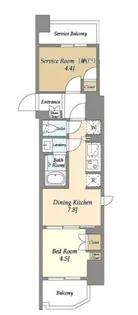 ウェルスクエア西蒲田【7階】の間取り