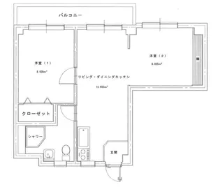 北久里浜マンション【3階】の間取り