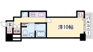 レジディア神戸磯上【10階】の間取り