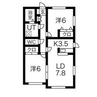 ラシーヌB棟【2階】の間取り