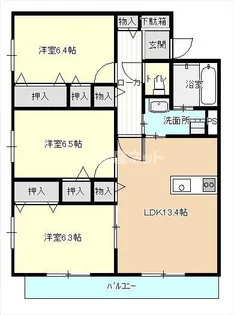 ジュエリーマンションブリリアント【1階】の間取り