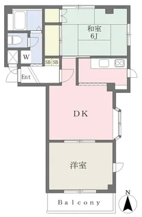 タカラ峰ハイツB棟【2階】の間取り