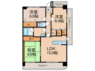 サンパディ 久留米【8階】の間取り