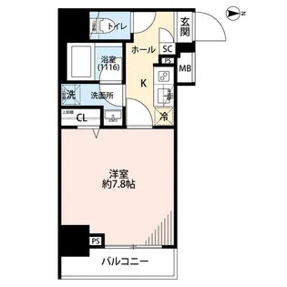 プレール・ドゥーク住吉駅前【10階】の間取り