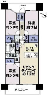デュオヒルズつくばエンブレム【7階】の間取り