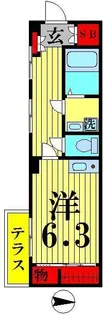 キャピタル立花【1階】の間取り